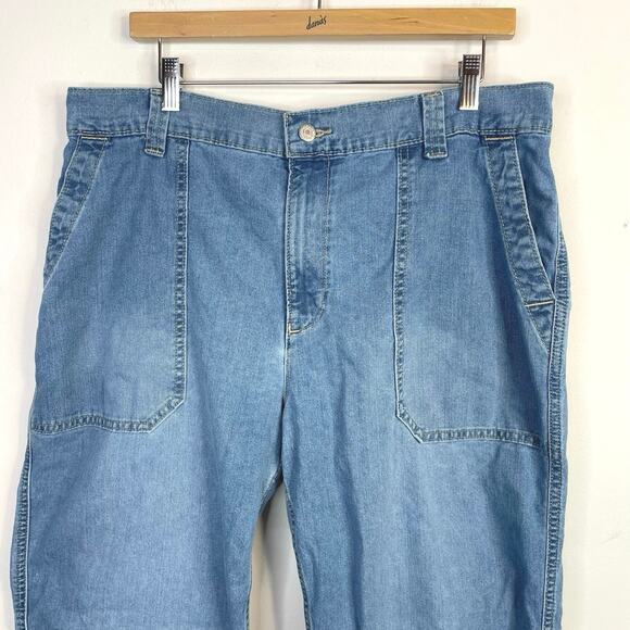 Old Navy OG Chino High Rise Utility Slouchy Ankle Denim Jeans Elastic Waist XL - Picture 3 of 13